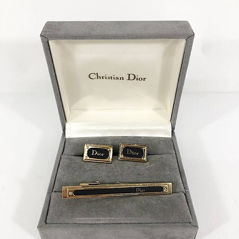 Christian Dior Cuff Links & Tie Clip